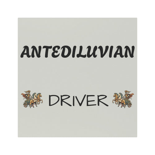 Antediluvian Driver Funny Slow & Steady Car Magnet – Gray with Design