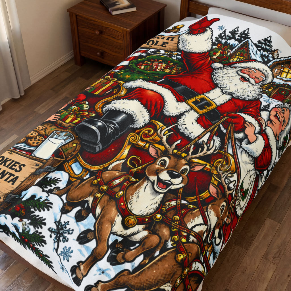 Santa Claus Christmas Velveteen Plush Blanket
