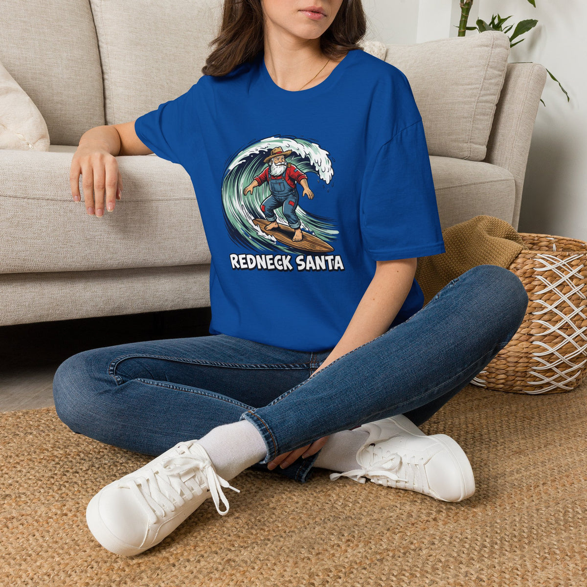 Redneck Santa T-Shirt — Surfing Santa Holiday Graphic Tee