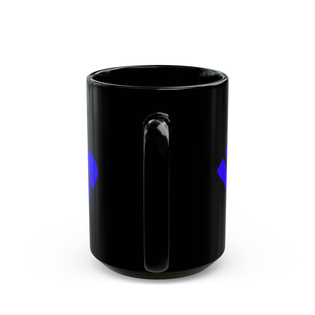 Bold Blue 'Vacuous' Black Coffee Mug — 11oz & 15oz