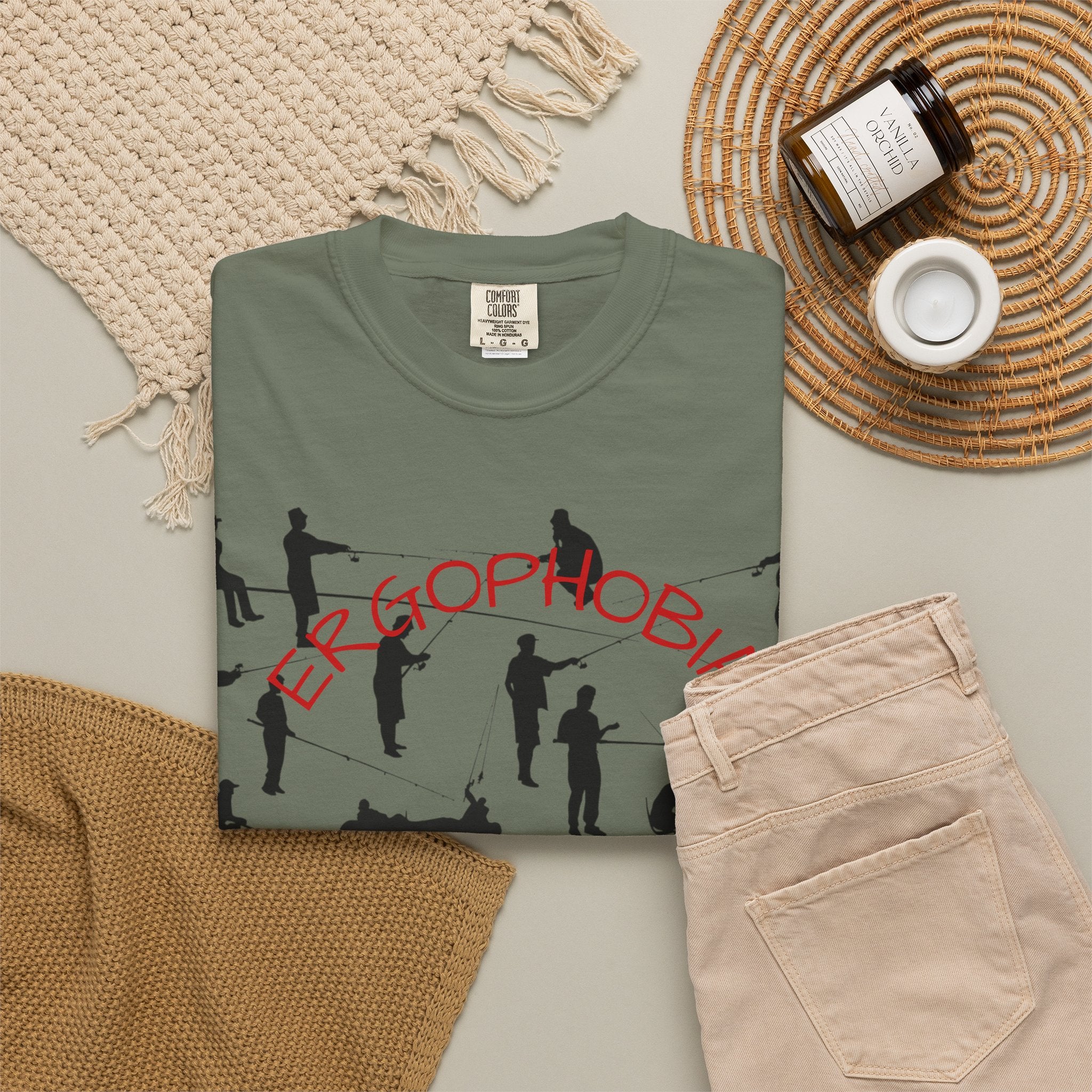 Different Styles of Fishing Garment-Dyed T-Shirt