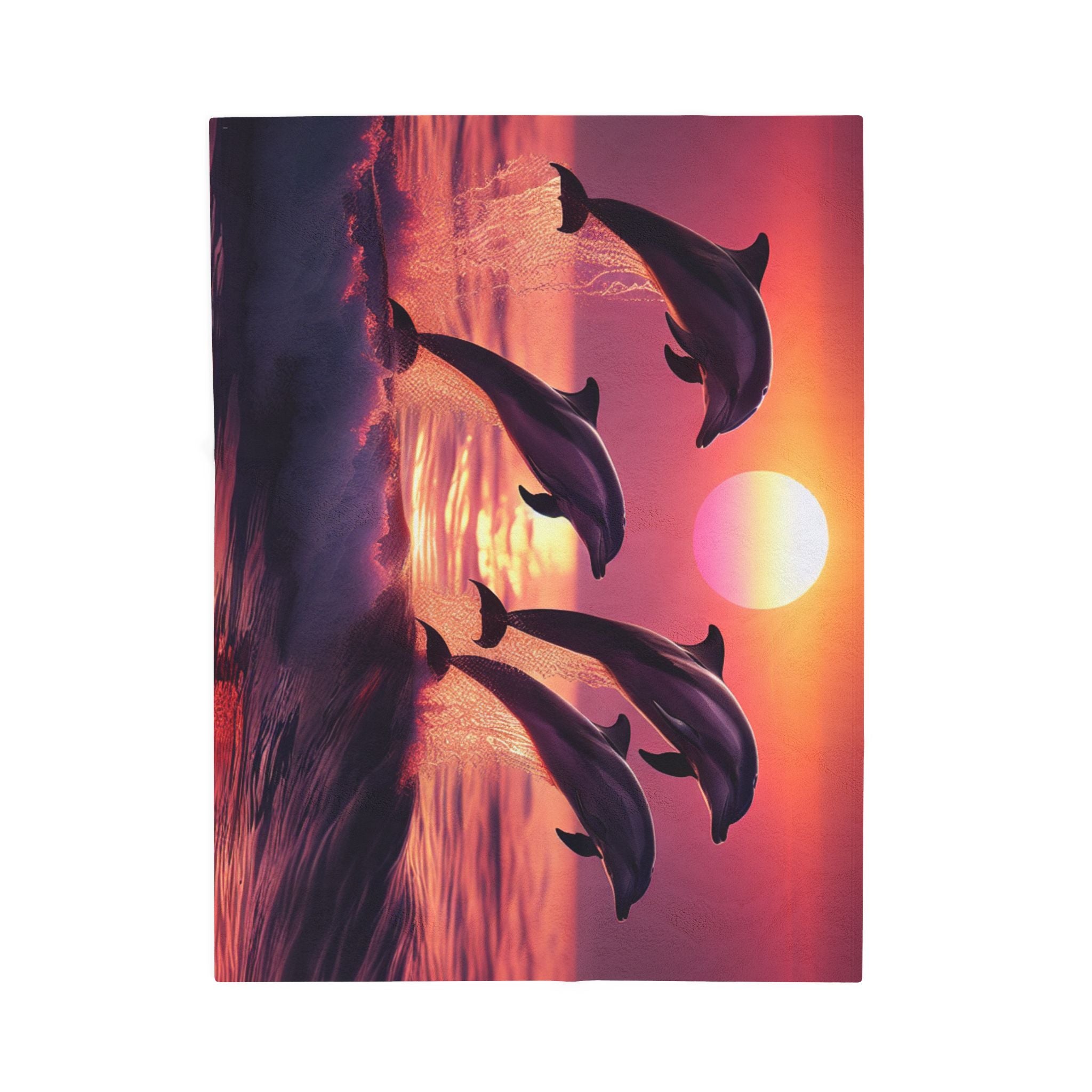 Velveteen Plush Blanket - Dolphins 3