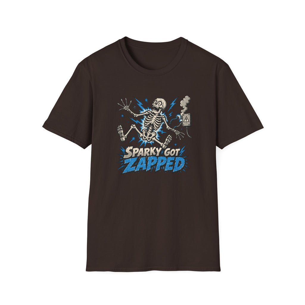 Sparky Got Zapped Skeleton Lightning T-Shirt