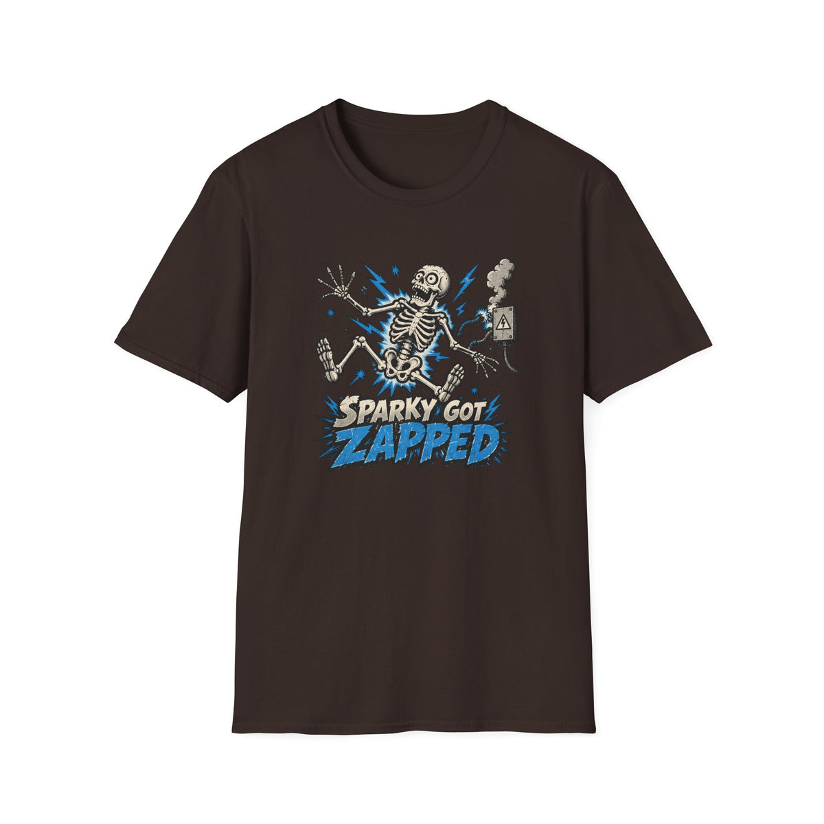 Sparky Got Zapped Skeleton Lightning T-Shirt