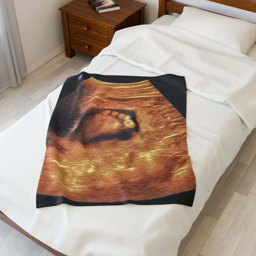 Velveteen Plush Blanket - Ultrasound Baby