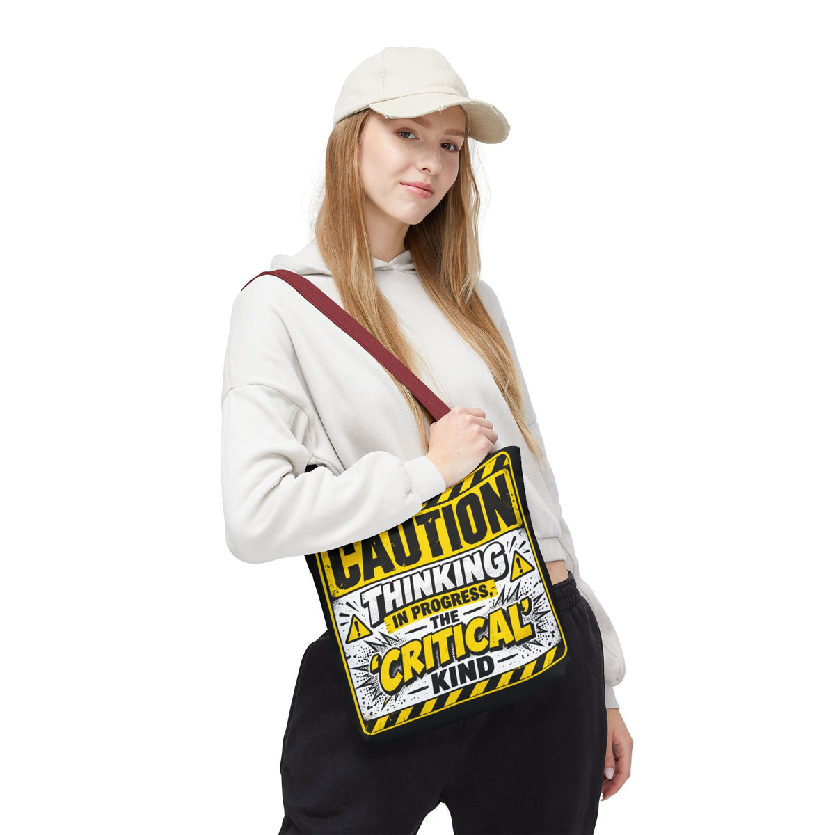 Caution Thinking in Progress Critical Kind Tote Bag