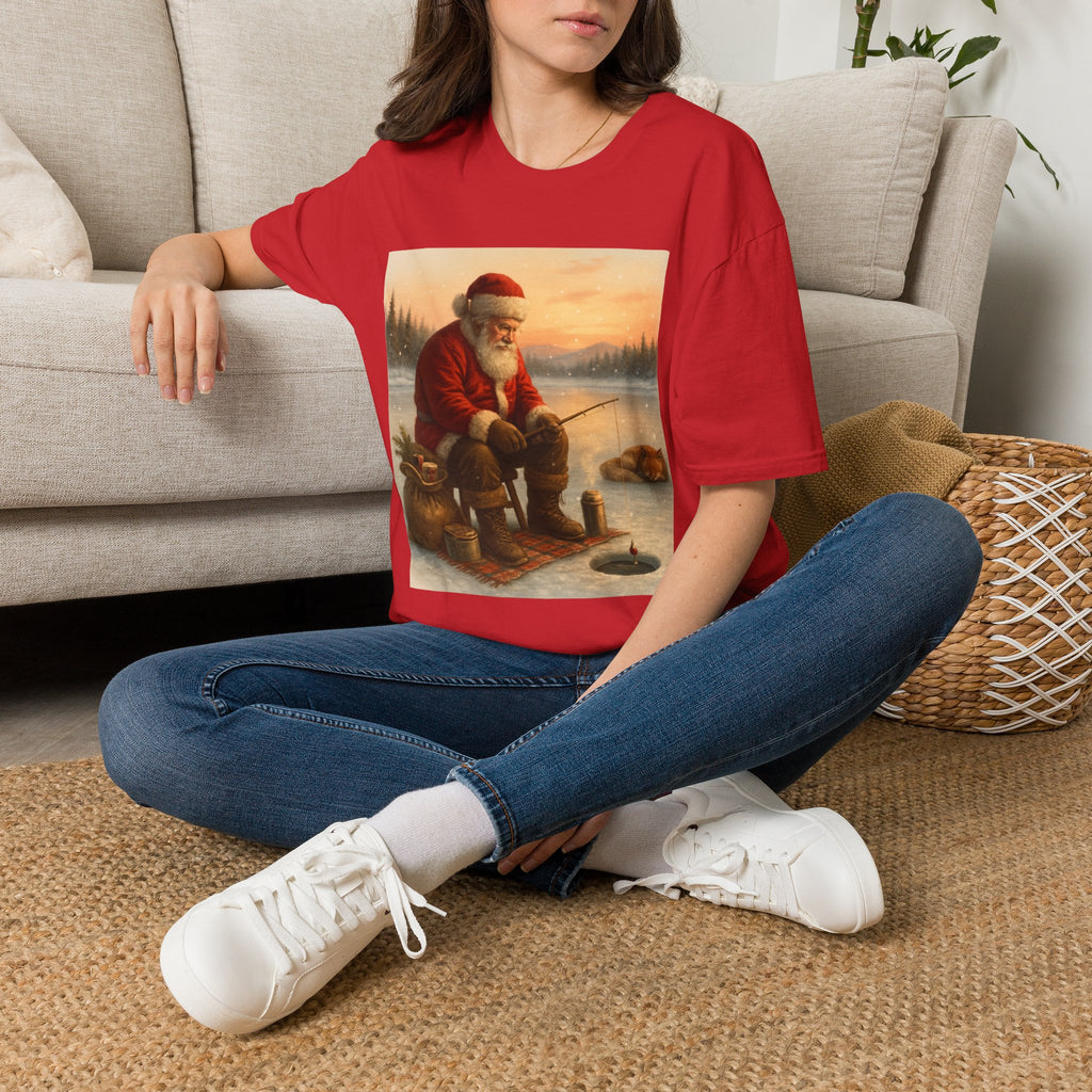 Santa Fishing Christmas T-Shirt