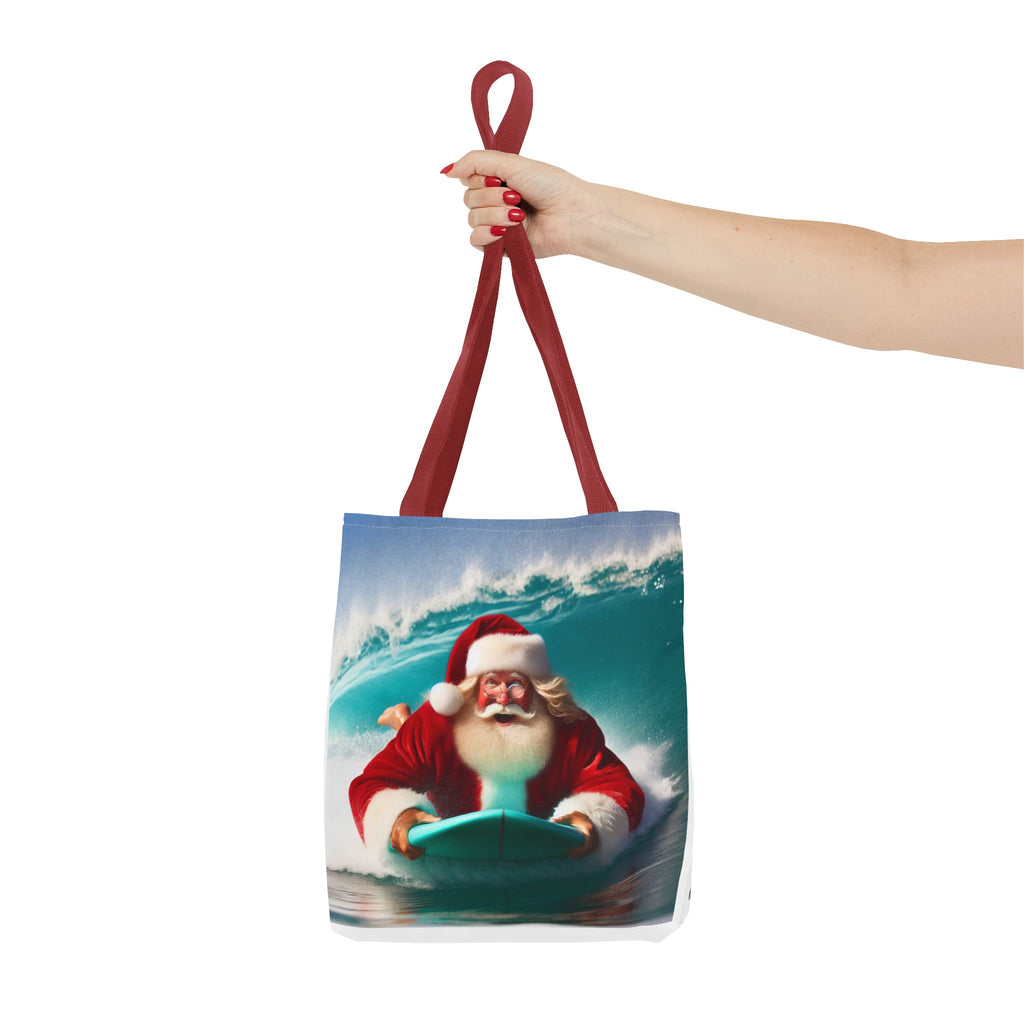Christmas Surfing Santa Tote Bag – Festive Beach Holiday Shopper