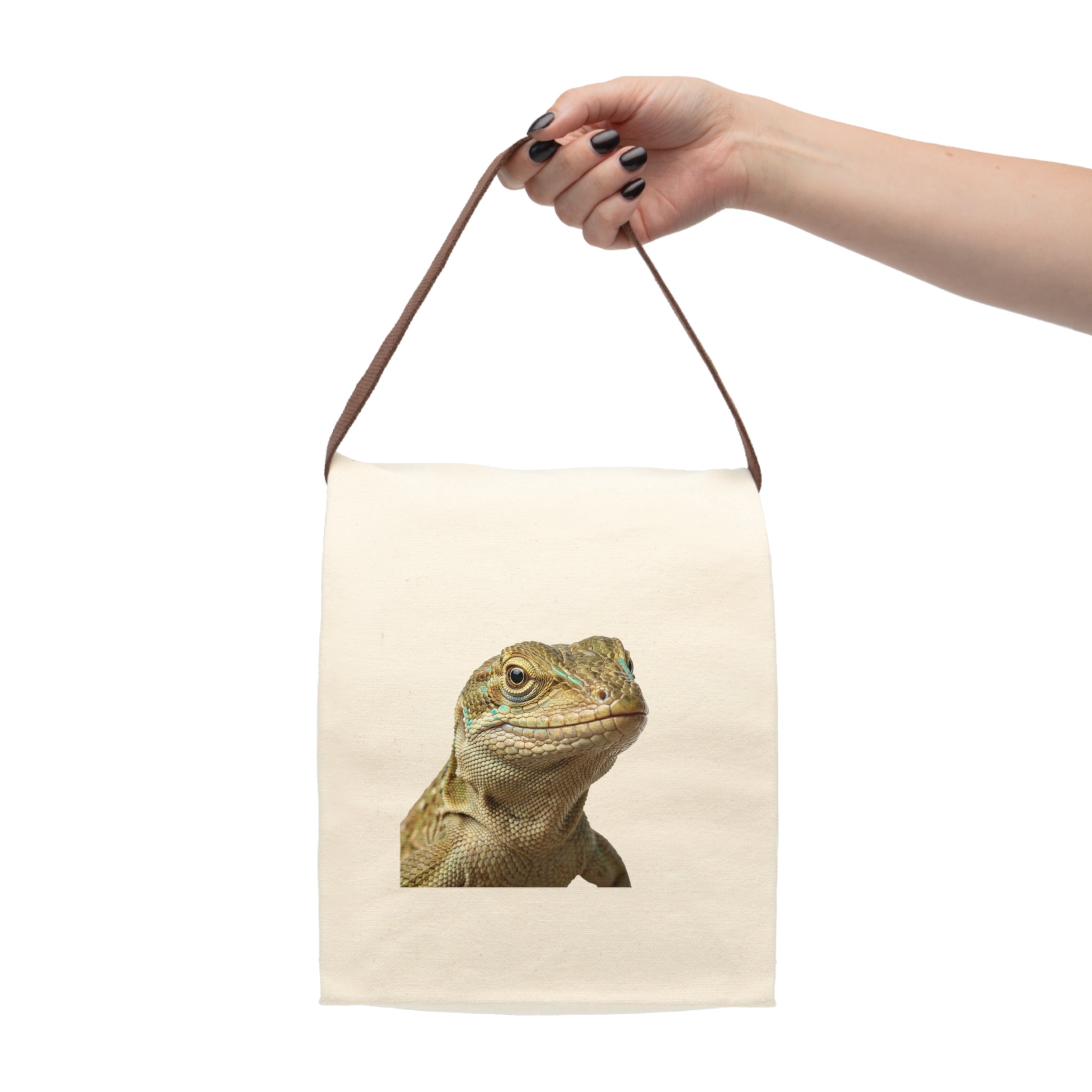 LIZARD Canvas Lunch Bag With Strap
