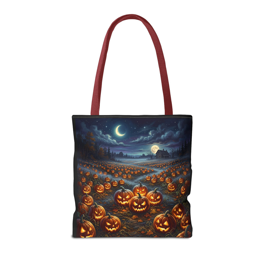 Halloween Pumpkin Patch Tote Bag — Spooky Night Jack-O'-Lantern Canvas Tote