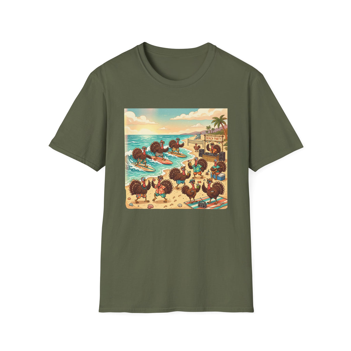 Tropical Turkey Beach Party T-Shirt
