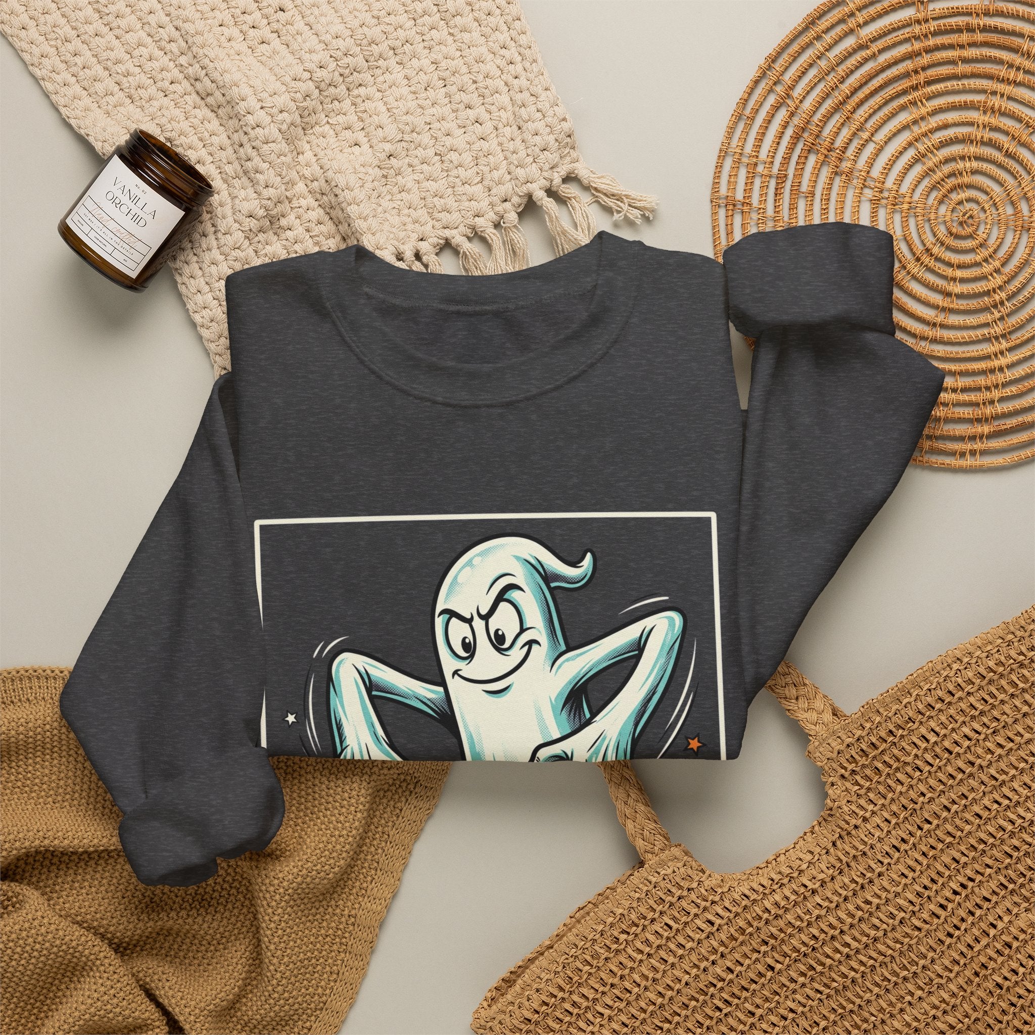 Candy Swipe Ghost Halloween Crewneck Sweatshirt