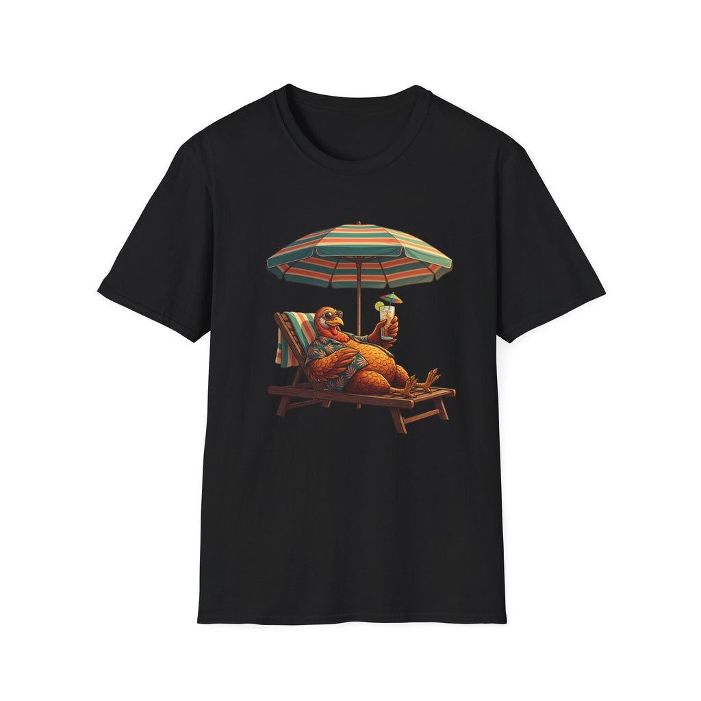 Beach Dog T‑Shirt — Relaxing Dachshund Under Umbrella Graphic Tee