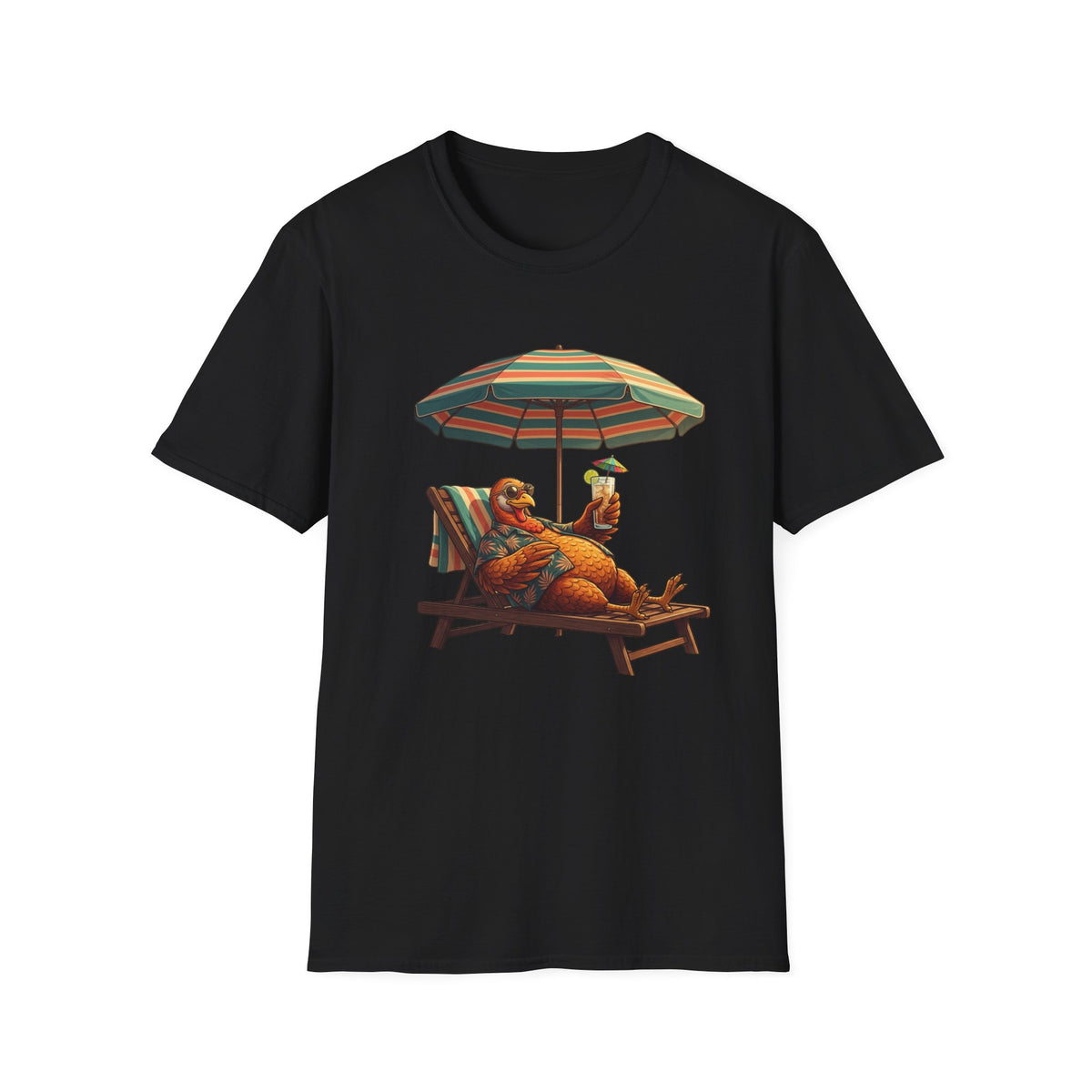 Beach Dog T‑Shirt — Relaxing Dachshund Under Umbrella Graphic Tee