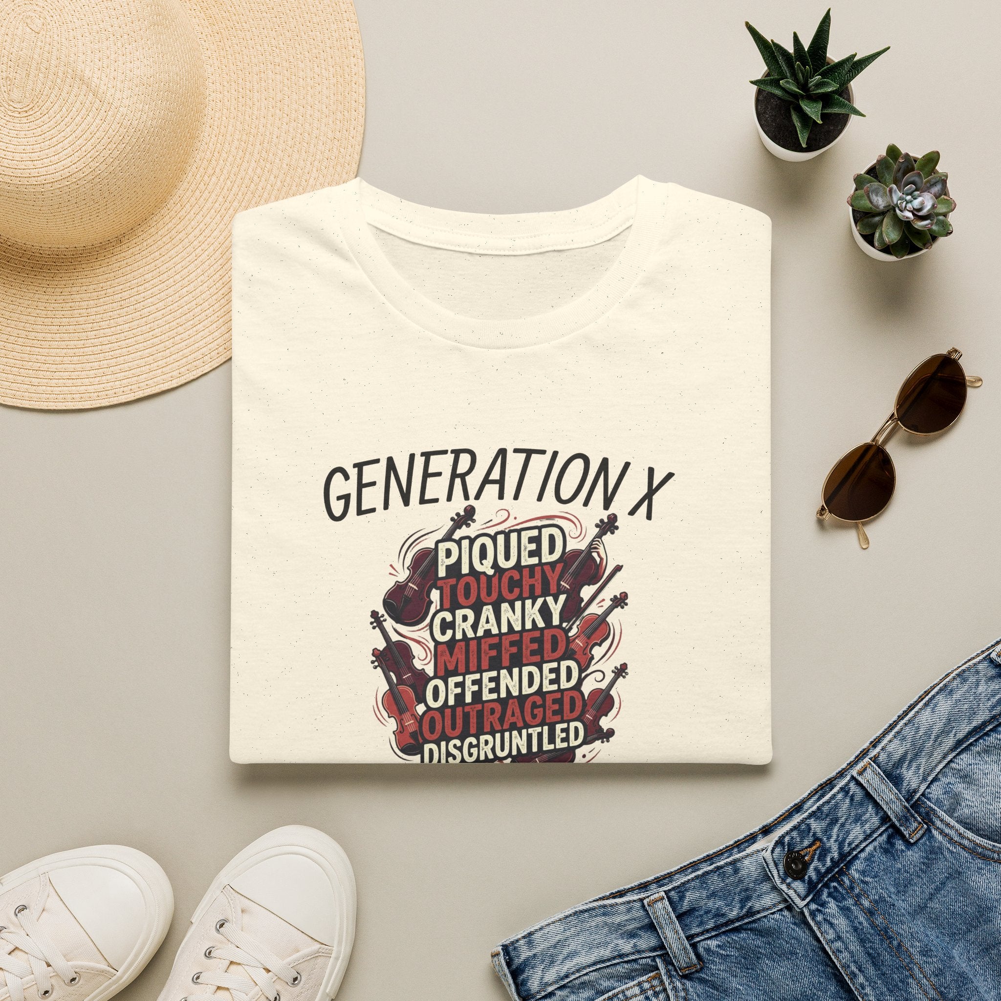 Generation X Funny Graphic T-Shirt — "Piqued, Touchy, Cranky… Here to Help"