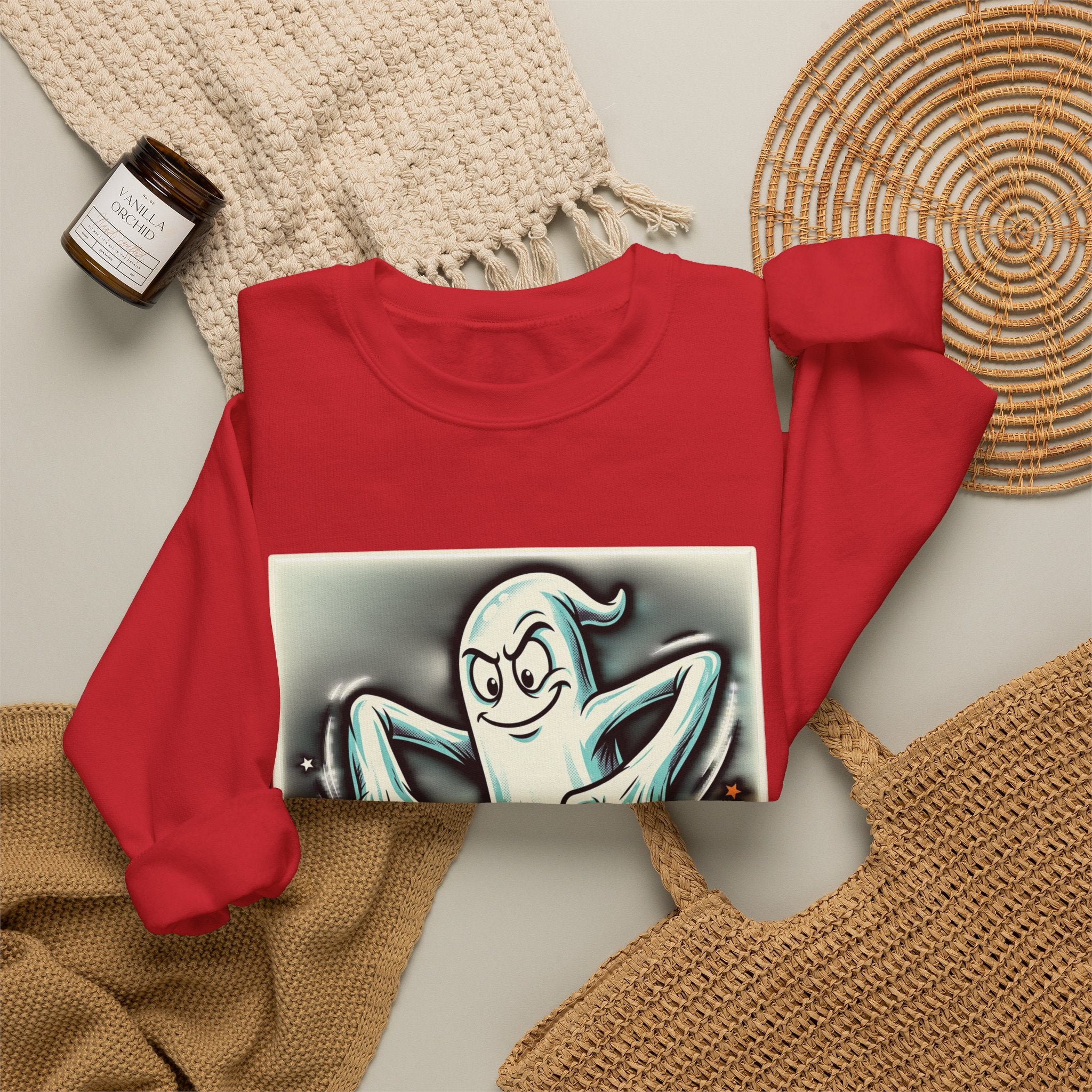 Vintage Candy Ghost Halloween Crewneck Sweatshirt