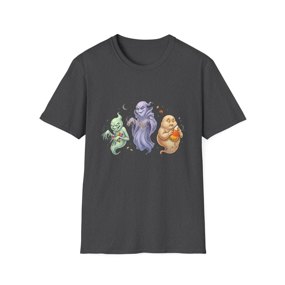 Three Quirky Ghosts Halloween Unisex Softstyle T-Shirt