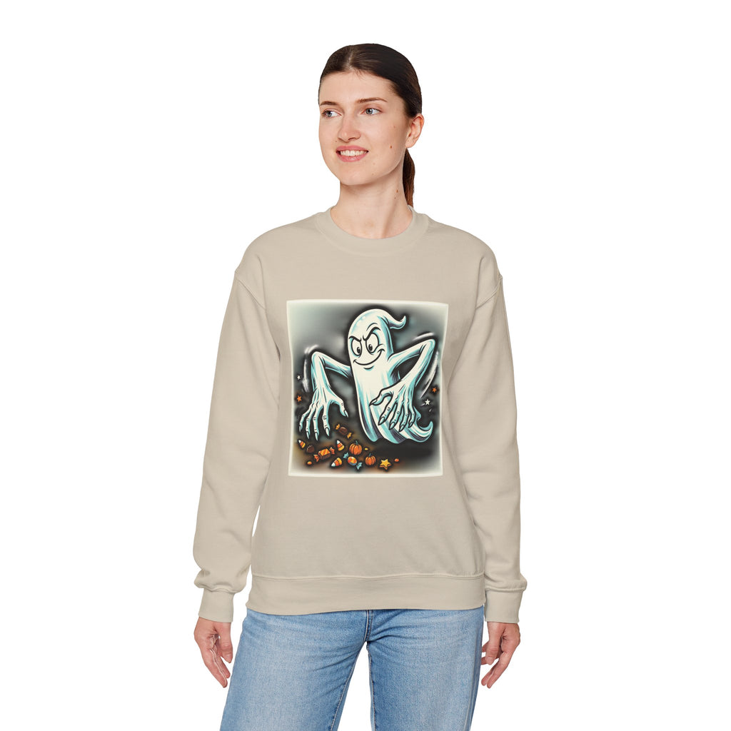 Vintage Candy Ghost Halloween Crewneck Sweatshirt