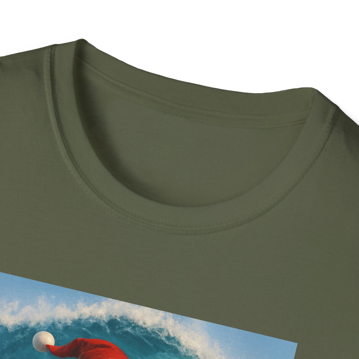 Santa Surfing T-Shirt — Retro Santa and Reindeer Surf Holiday Tee