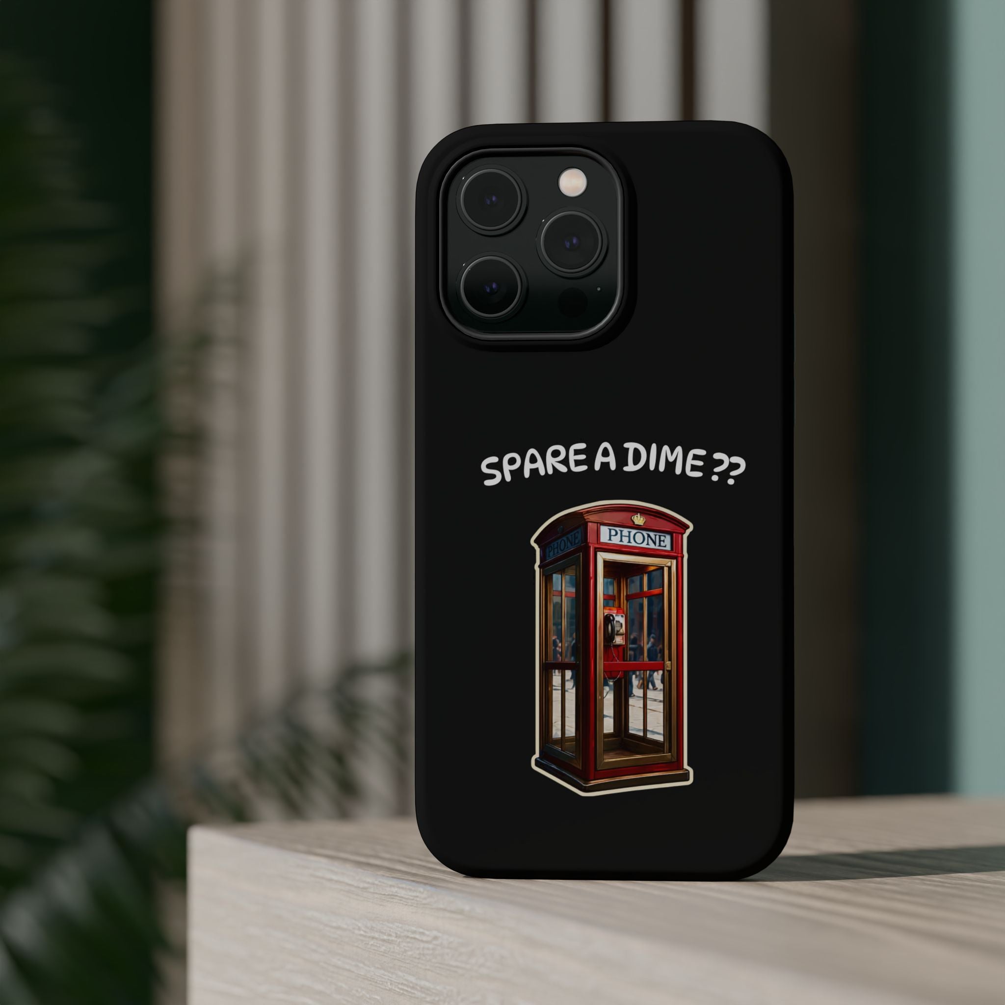 Phone Case — 'Spare a Dime?' Retro Phone Booth Magnetic Impact‑Resistant Case