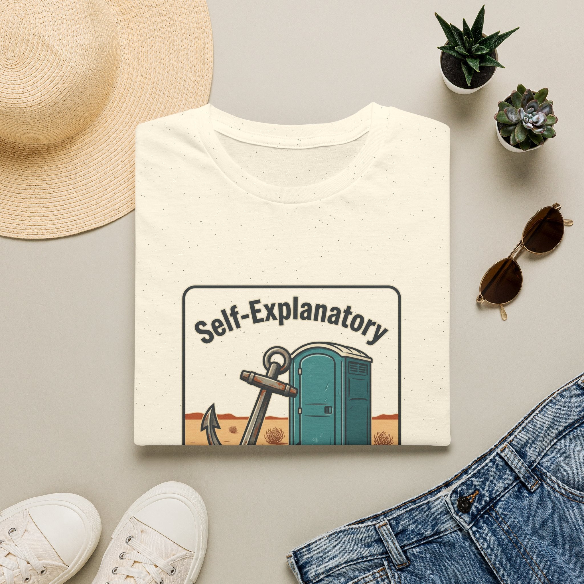 Self-Explanatory Anchor Outhouse Funny Unisex T-Shirt