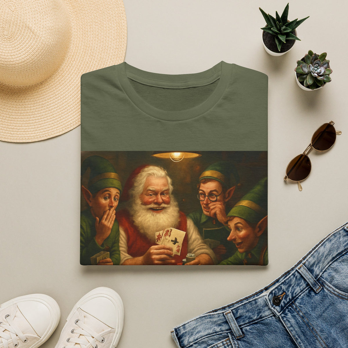 Santa Poker Night Christmas T-Shirt