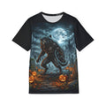 Werewolf Halloween Jersey — Full‑Print Men's Sports Tee with Moonlit Graveyard