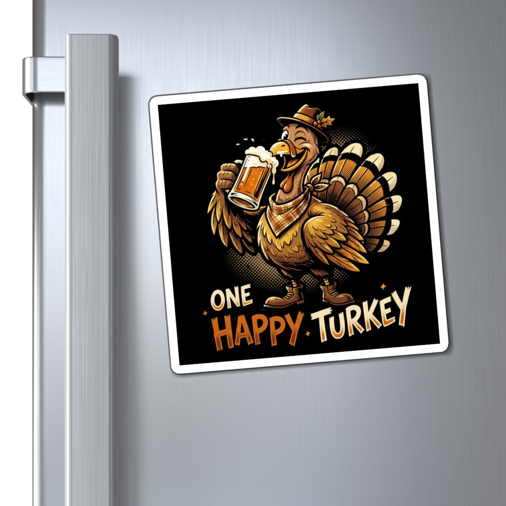 One Happy Turkey Magnet — Funny Thanksgiving Fridge Magnet