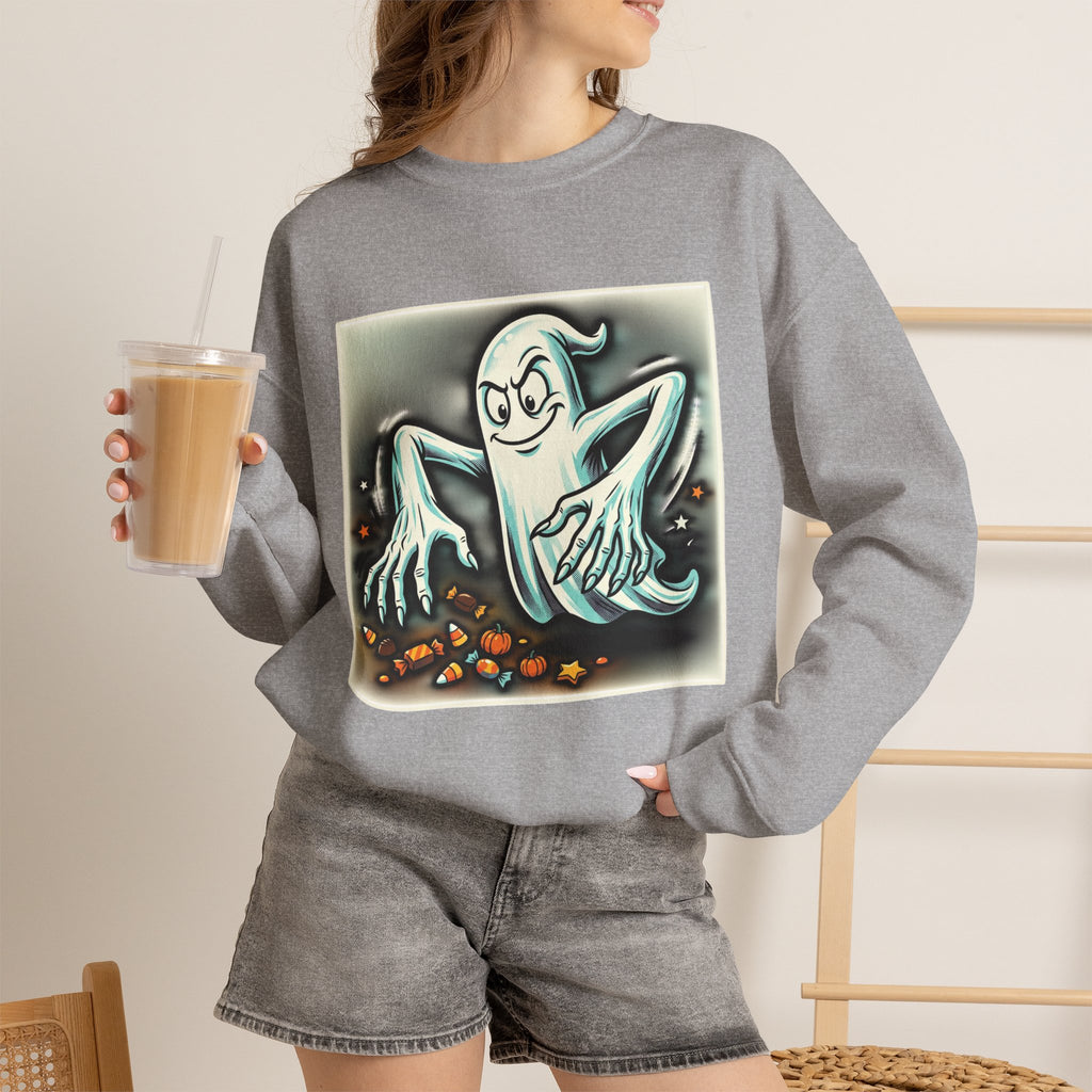 Vintage Candy Ghost Halloween Crewneck Sweatshirt