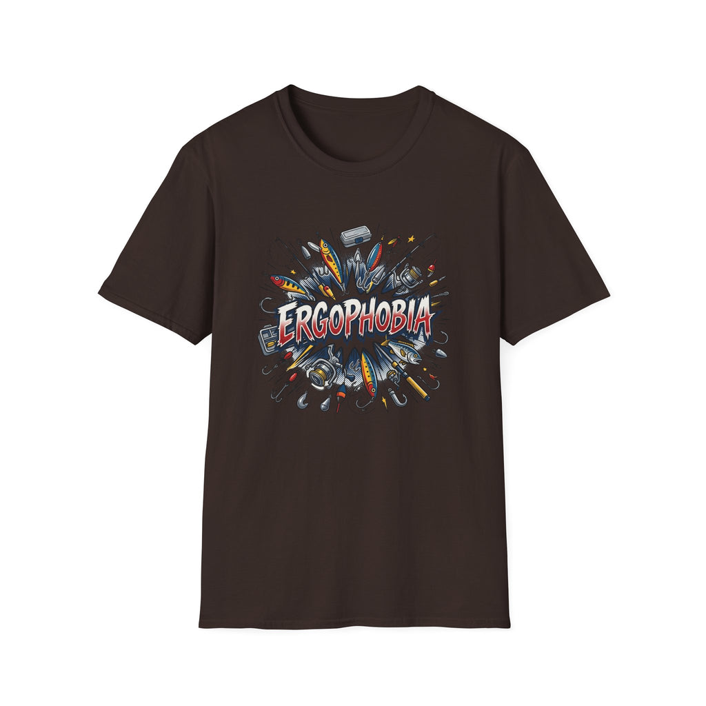 Ergophobia Comic Burst T-Shirt — Funny Anxiety Awareness Tee