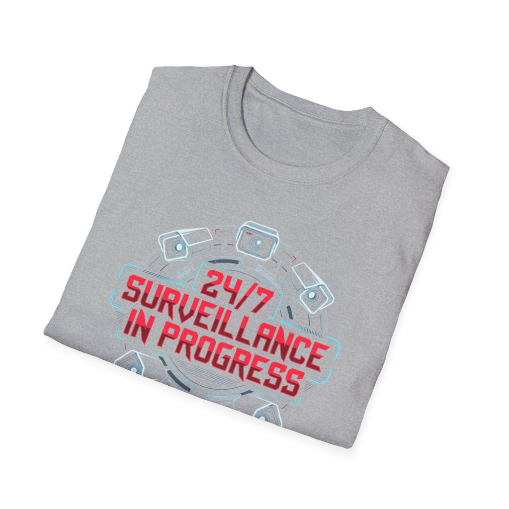 Surveillance T-Shirt — “24/7 Surveillance In Progress” Graphic Tee