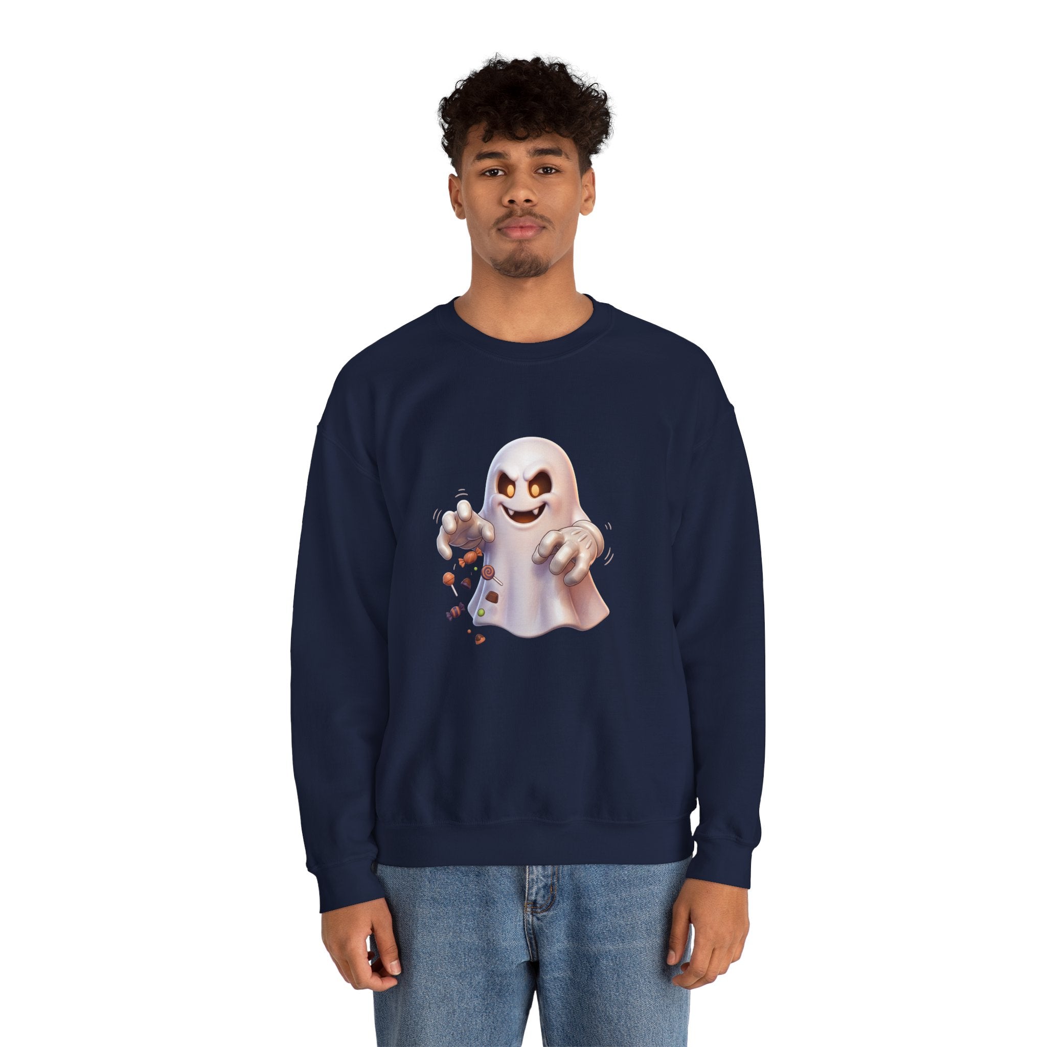 Candy Grabber Ghost Halloween Crewneck Sweatshirt