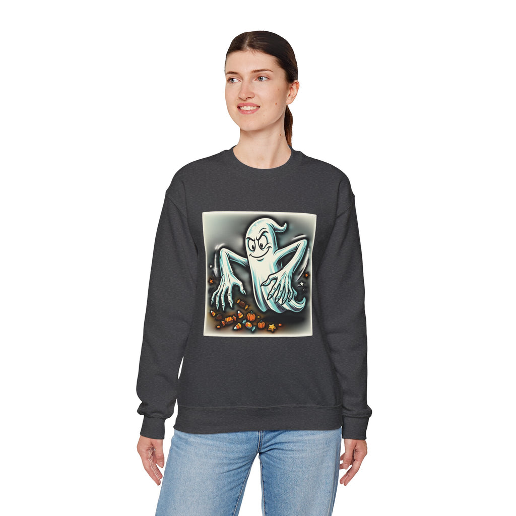 Vintage Candy Ghost Halloween Crewneck Sweatshirt
