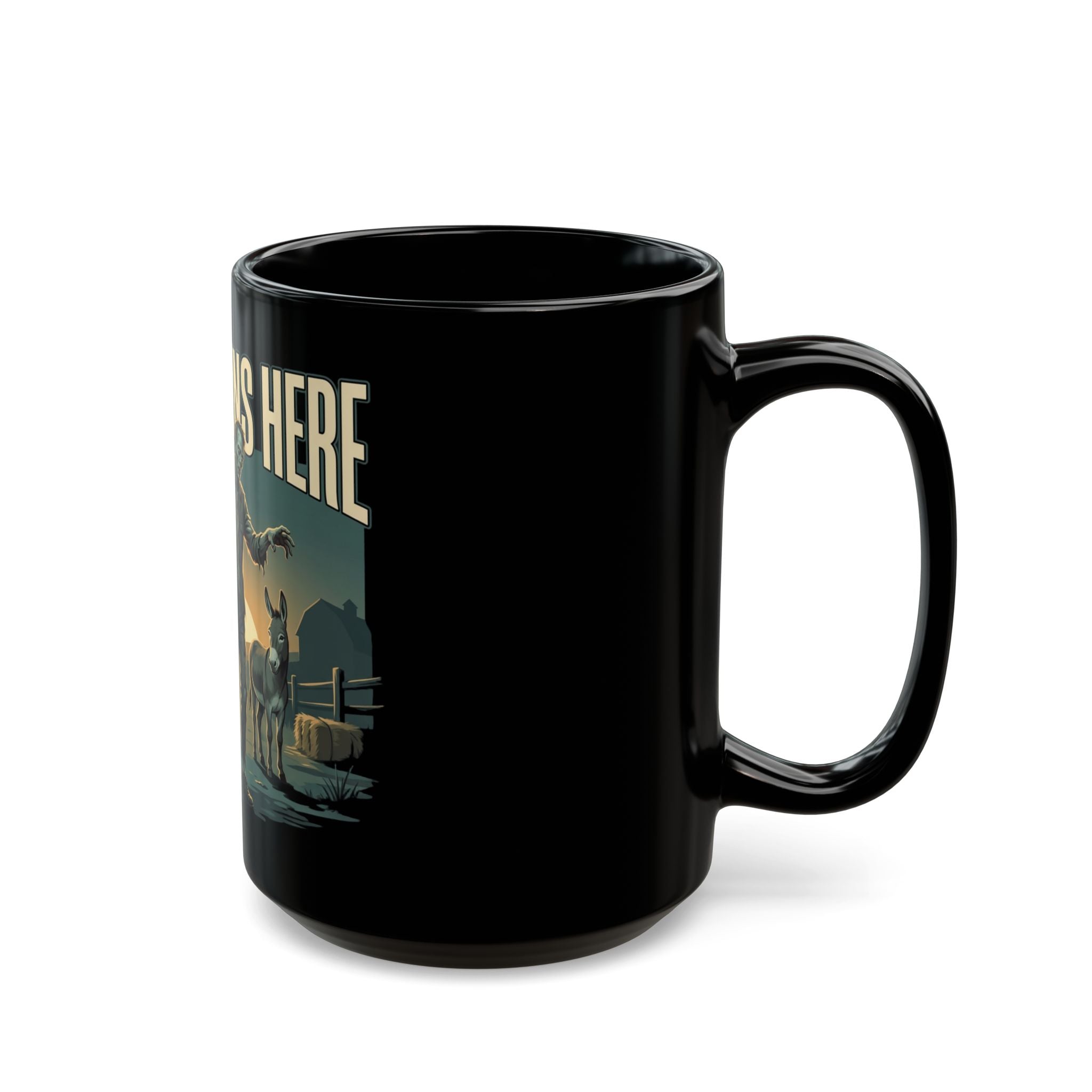 NO BRAINS HERE Black Mug (11oz, 15oz)