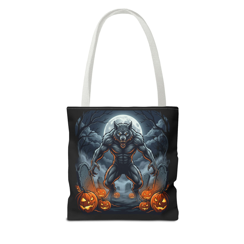 Werewolf Halloween Tote Bag — Full Moon Pumpkin Horror AOP Tote