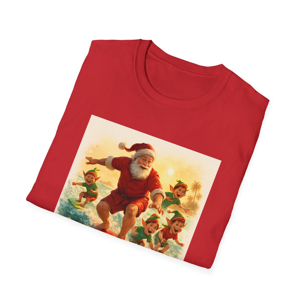 Surfing Santa Vintage Christmas T-Shirt