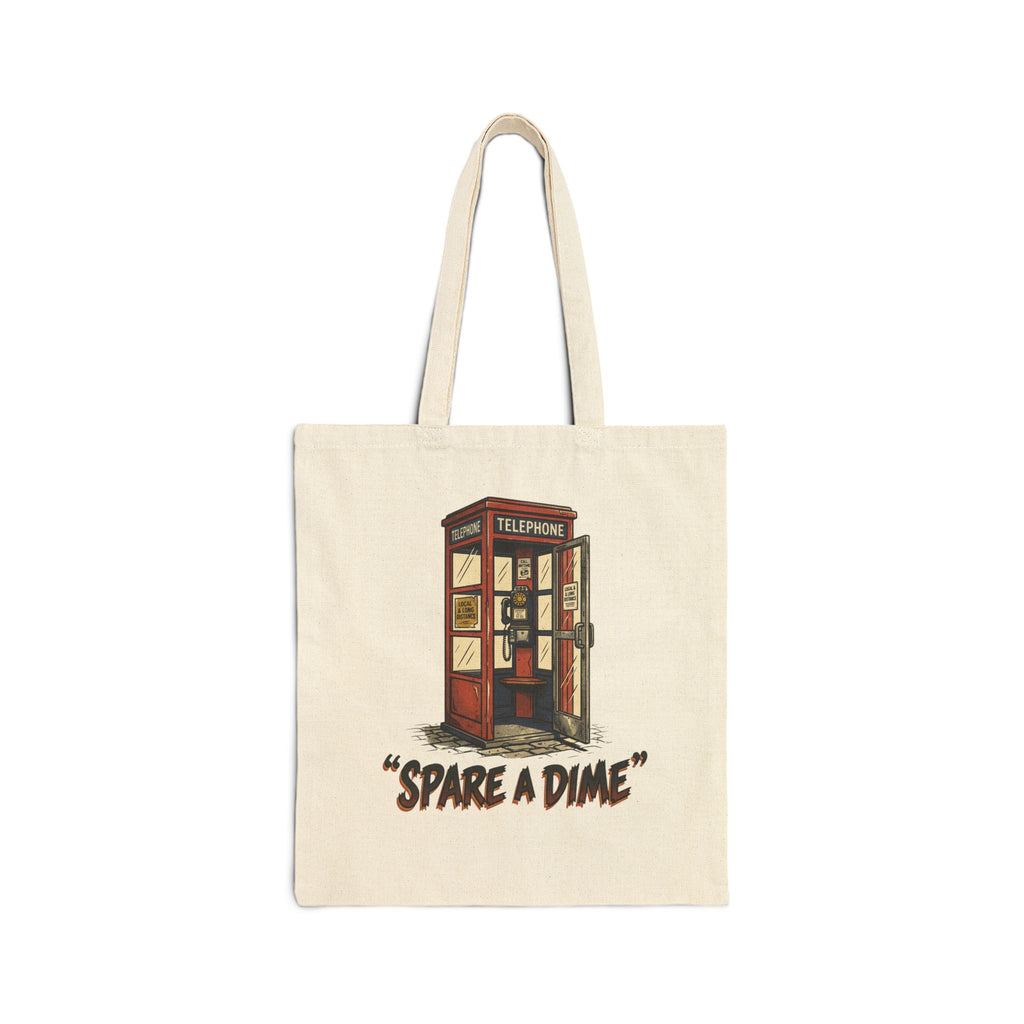 Tote Bag — Vintage Phone Booth “Spare a Dime” Canvas Tote