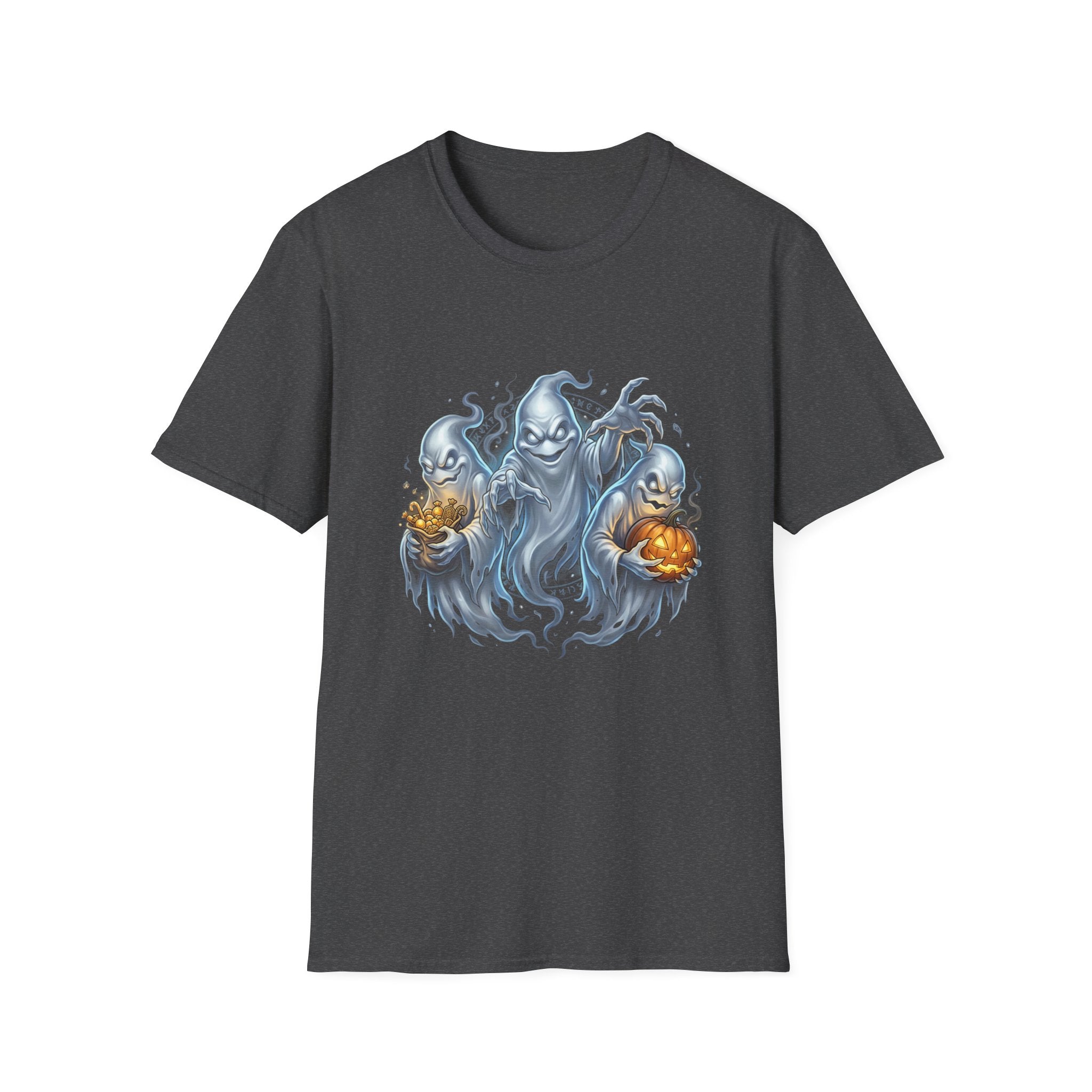 Three Menacing Ghosts Halloween Unisex Softstyle T-Shirt