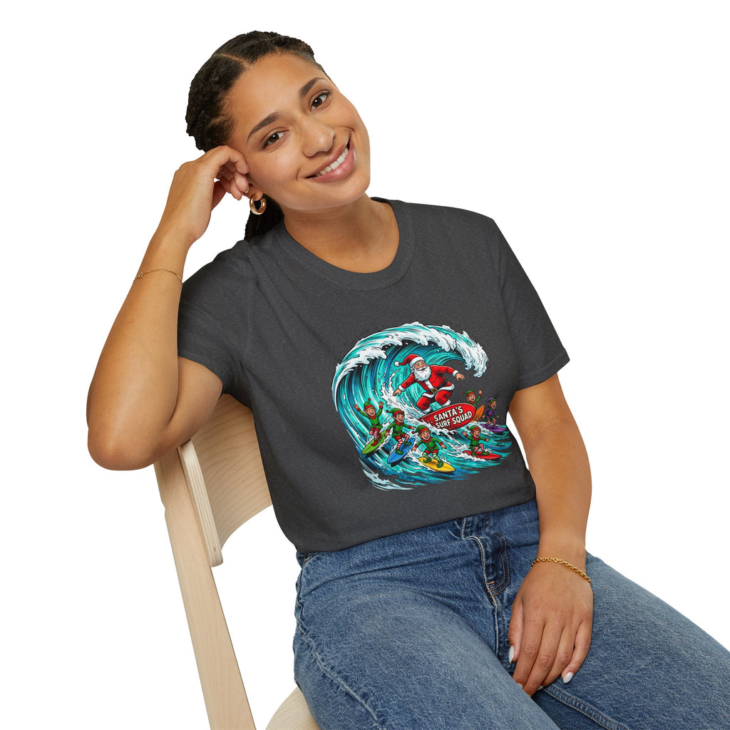 Santa’s Surf Christmas T-Shirt – Tropical Holiday Gift