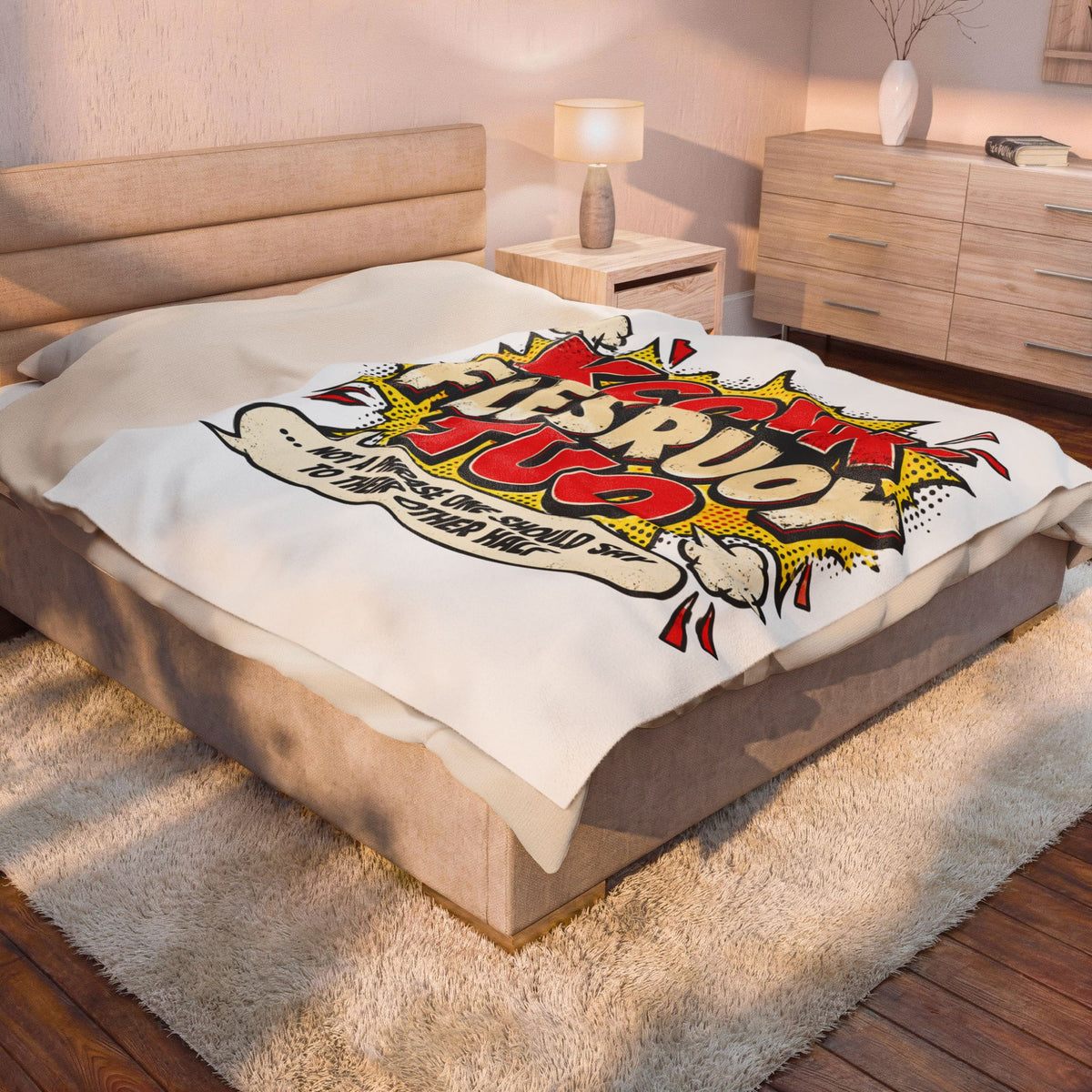 KCONK FLESRUOY TUO Funny Couples Velveteen Plush Blanket