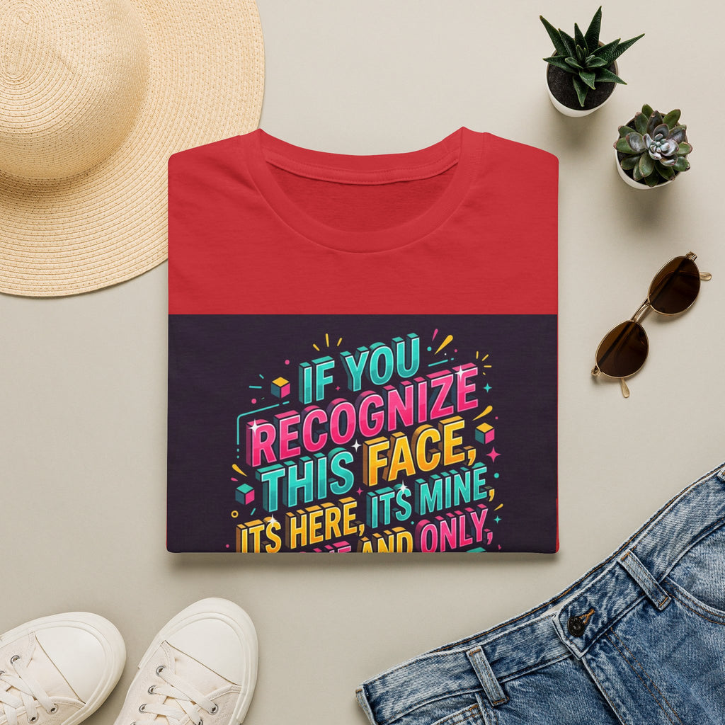 T-Shirt — “If You Recognize This Face It’s Mine” Funny Graphic Tee
