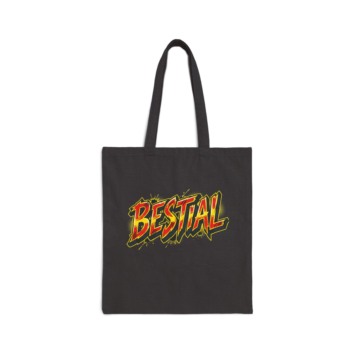 BESTIAL Graphic Tote Bag — Bold Retro Comic Lettering Canvas Tote