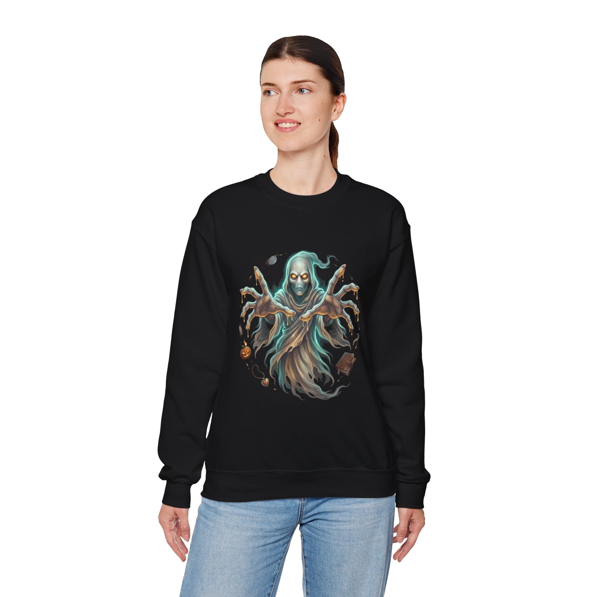 Hooded Wraith Halloween Crewneck Sweatshirt