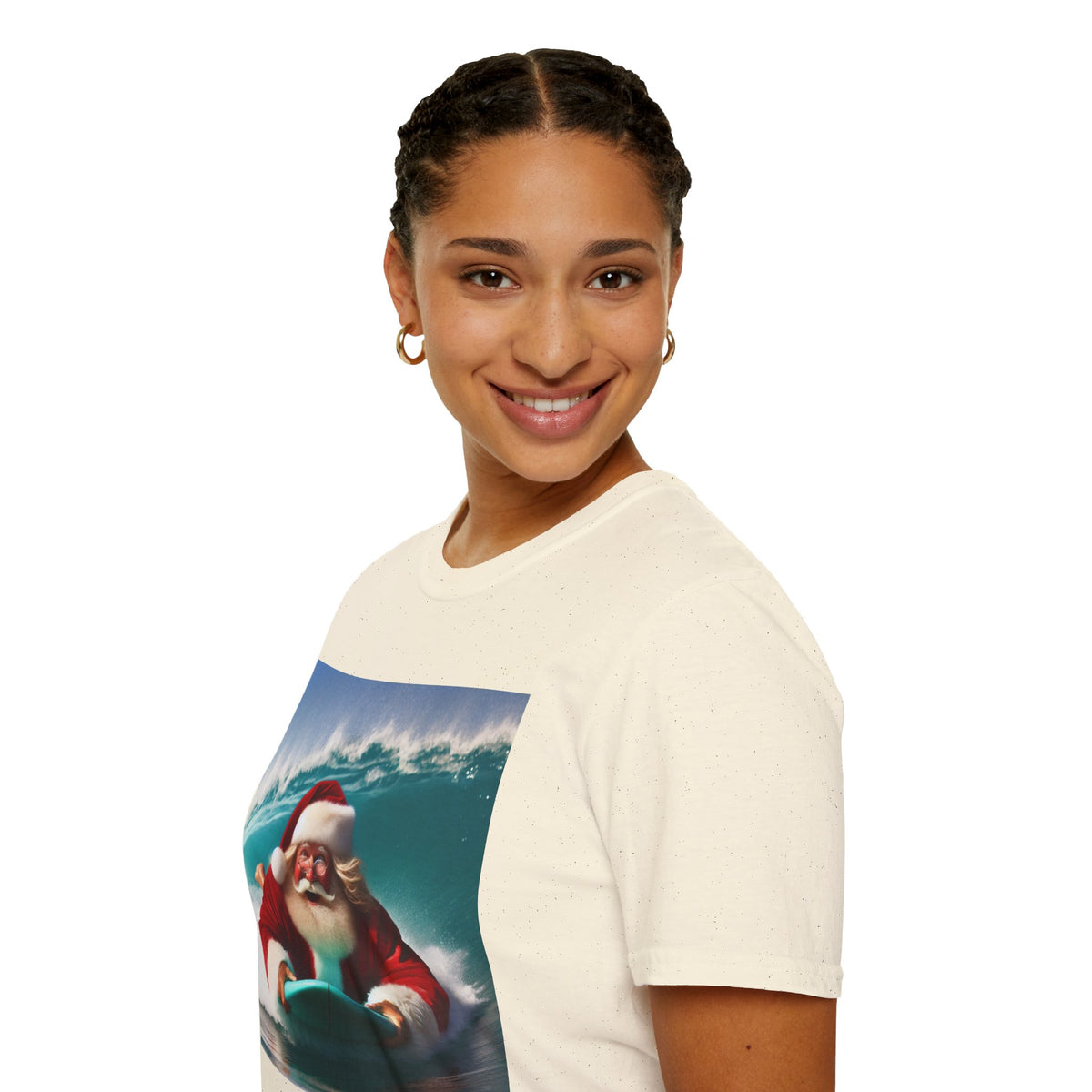 Surfing Santa T-Shirt — Funny Christmas Surf Holiday Tee