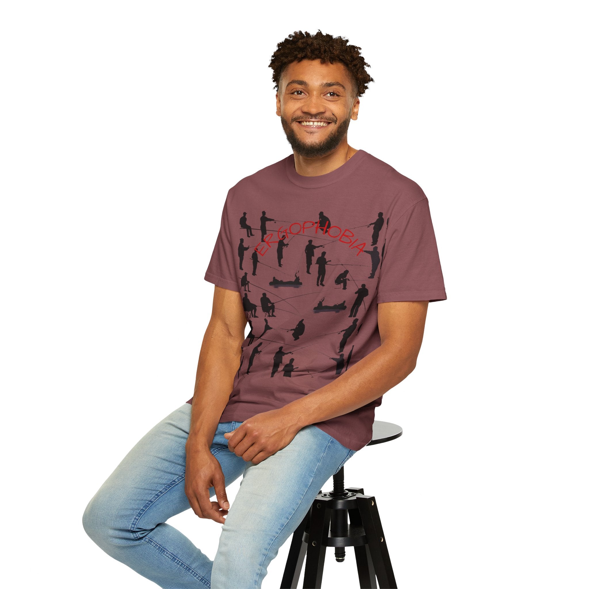 Different Styles of Fishing Garment-Dyed T-Shirt