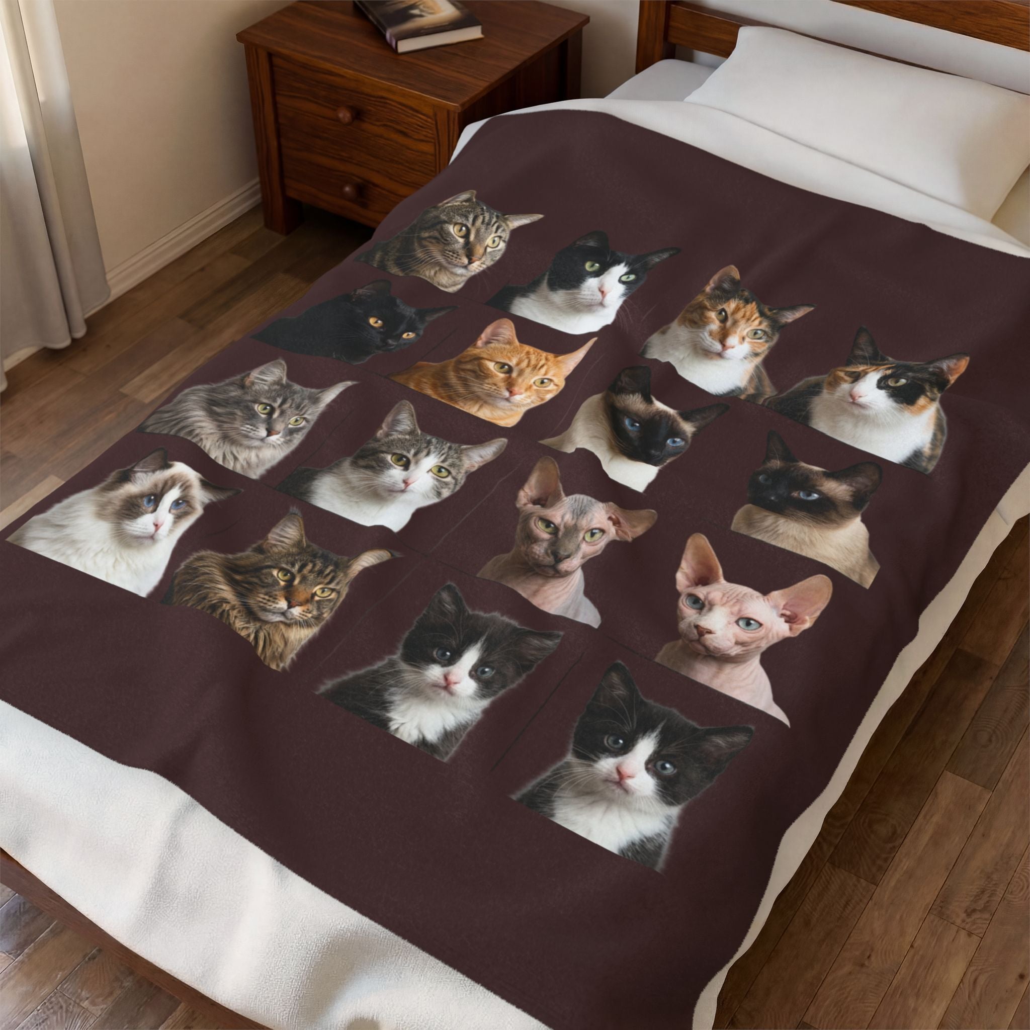 CAT LOVERS Velveteen Plush Blanket
