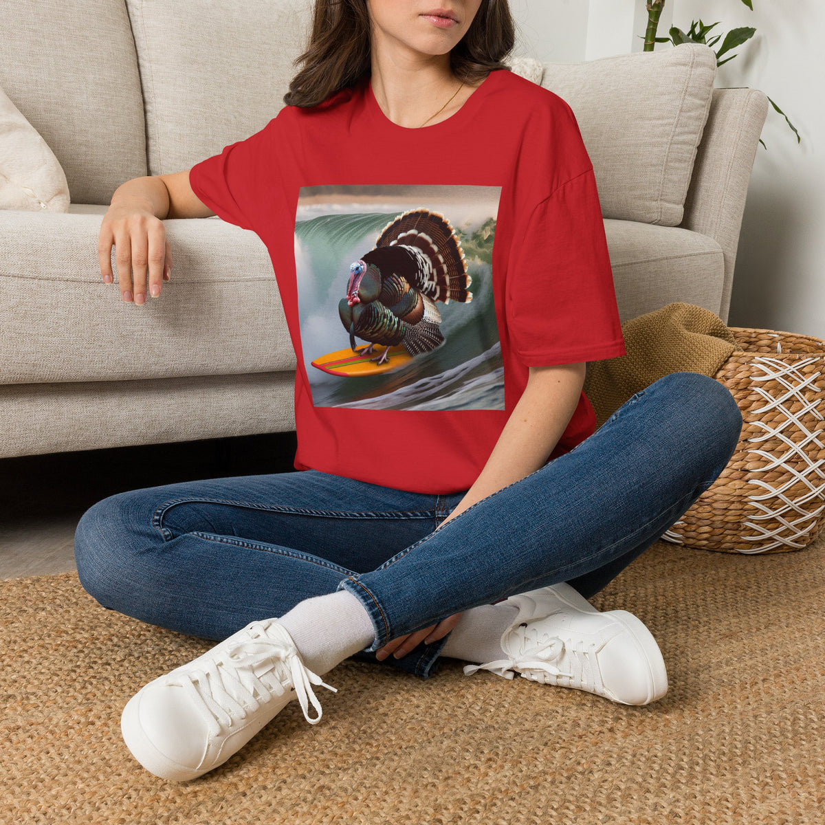 Surfing Turkey T-Shirt — Funny Thanksgiving Surfboard Graphic Tee