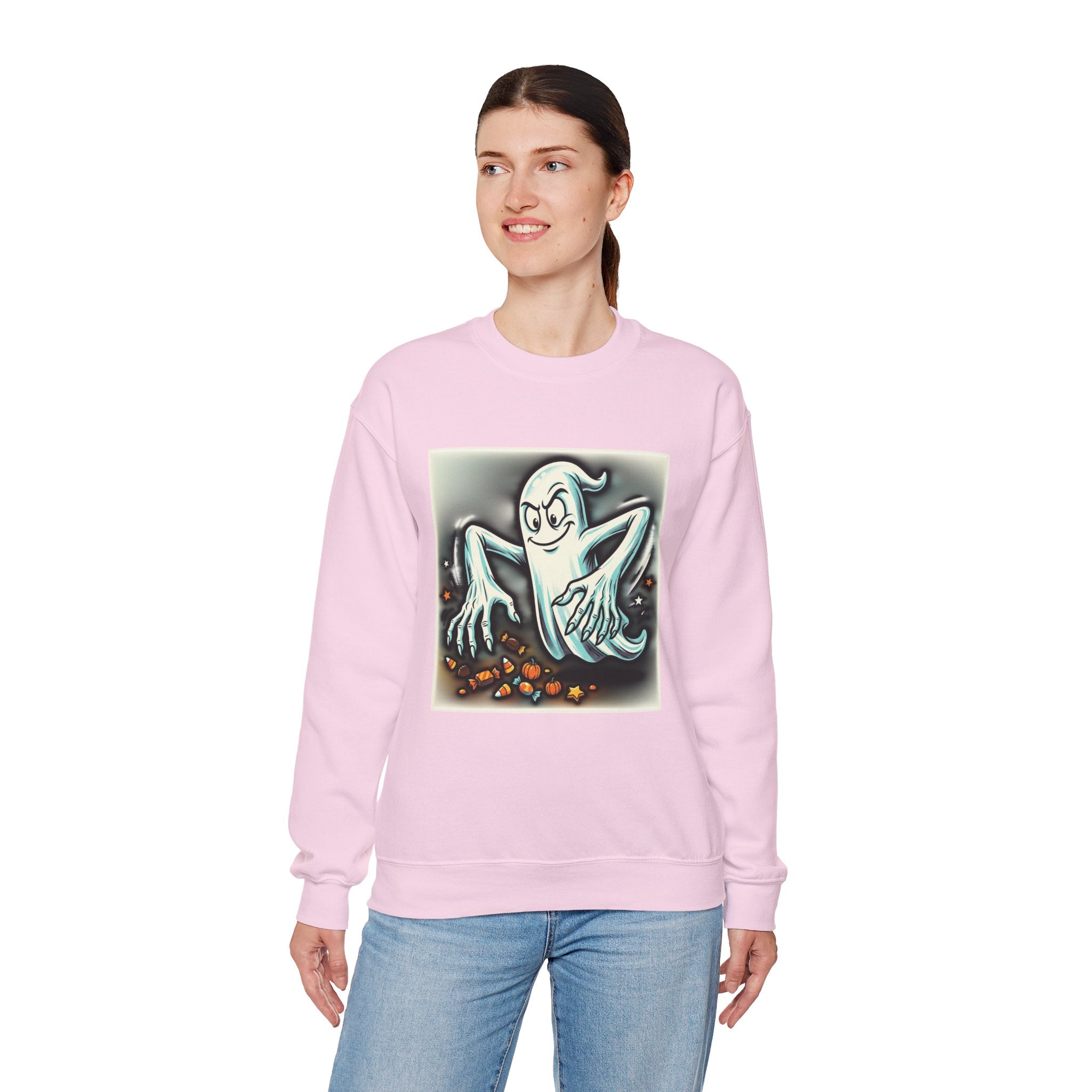 Vintage Candy Ghost Halloween Crewneck Sweatshirt