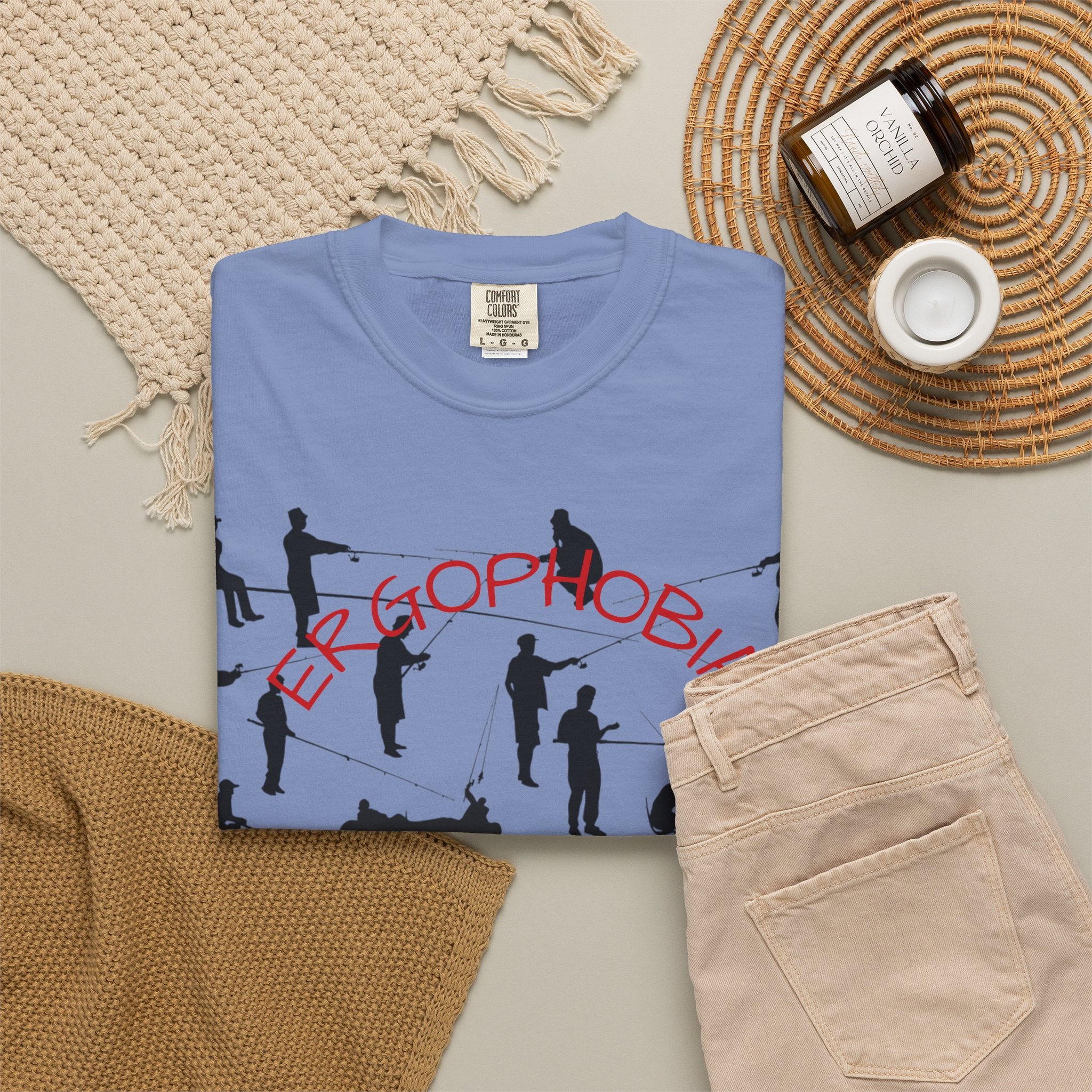 Different Styles of Fishing Garment-Dyed T-Shirt