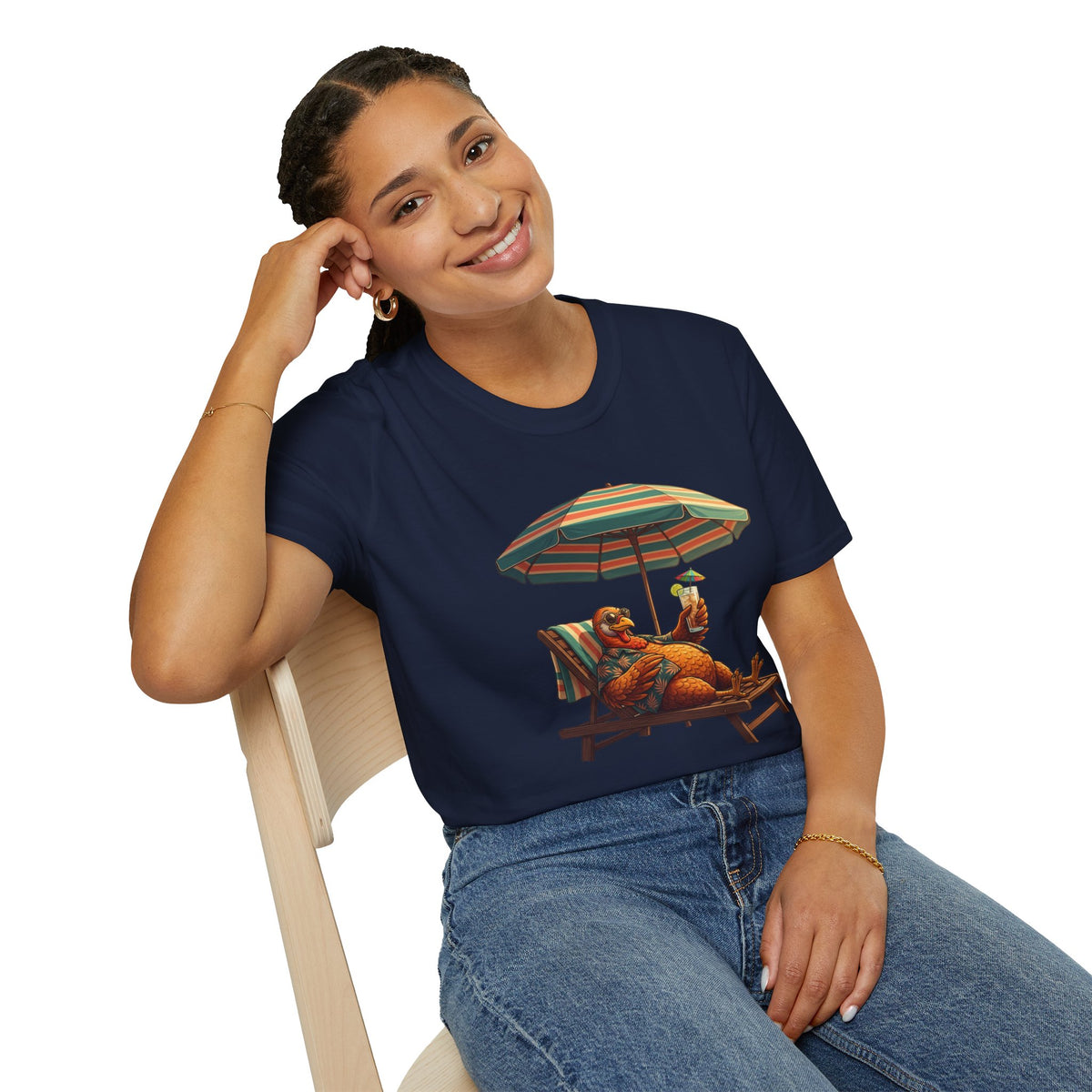 Beach Dog T‑Shirt — Relaxing Dachshund Under Umbrella Graphic Tee